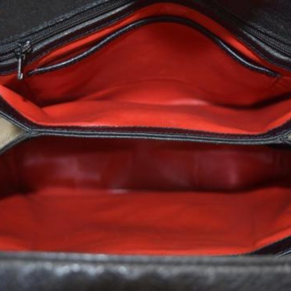 Vintage RARE Mod Buttery Soft Black Leather Gold - Picture 6 of 8